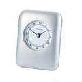 Rectangle Pearl Silver Contemporary Alarm Clock w/ Roman Numerals